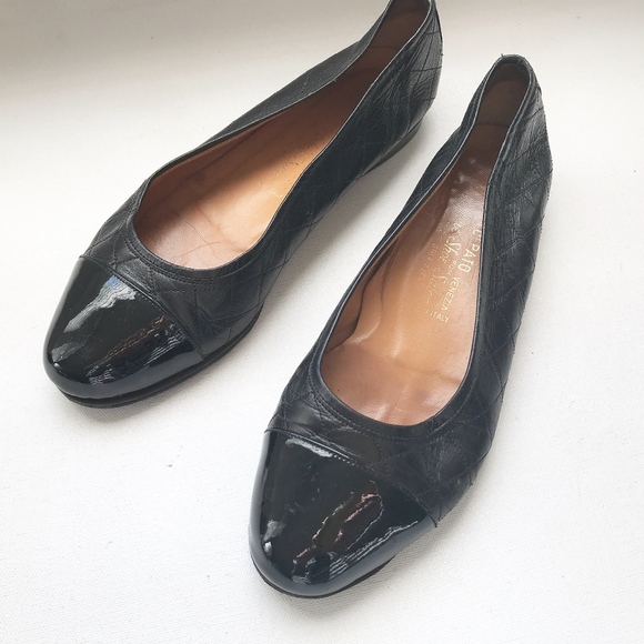 Quilted leather lambskin two tone Flat shoes 37 7 - Picture 3 of 8